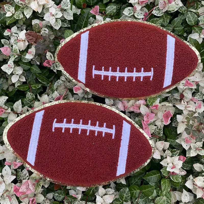 Fashion Football Chenille Patches Iron on Women Man American Sports Football Chenille Patches for Sweatshirt Bag