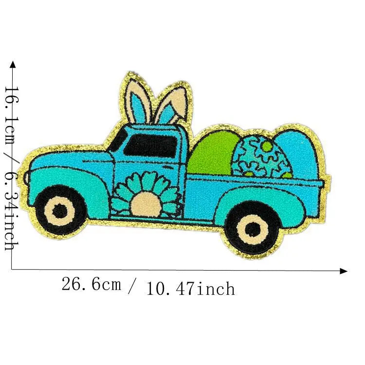 Wholesale Big St. Patrick's Day Leaf LUCK Easter Chenille Iron on Patch for Women Girl Sweaters Shirts Decoration