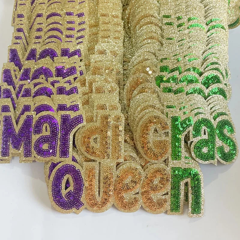 Big Sequin Mardi Gras Patches