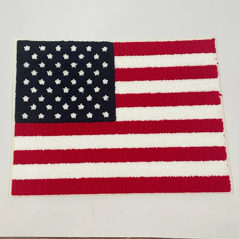 High Quality USA Chenille Patch Tshirt 4th of July 14CM USA Star Chenille Letter Patches Iron on for Clothing Independence Day