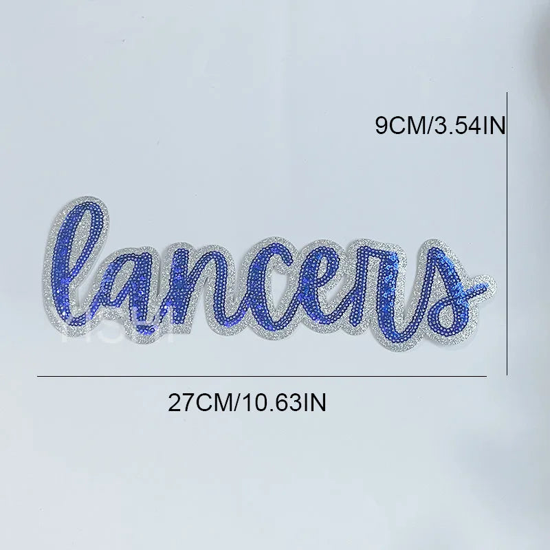 Fashion Iron on Large Sequin Patches Heat Press Wholesale Hoodie Clothing Sequin Letter Patches for Women Man Sweatshirt Jeans