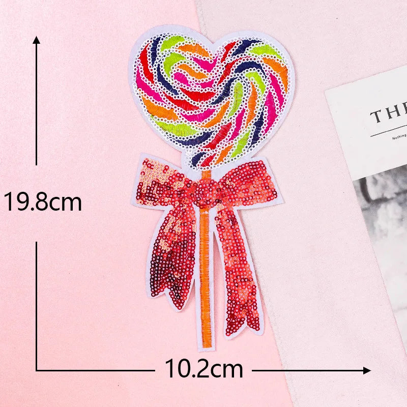 Trendy Sparkling Sequin Patches Iron on Cherry Watermelon Grape Shiny Fruit Sequin Patch for Girl Bag Pants Clothing Patches