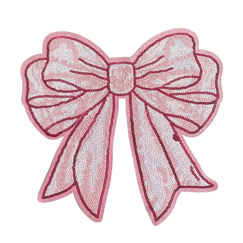 Big Pink Sequin Bow Patch