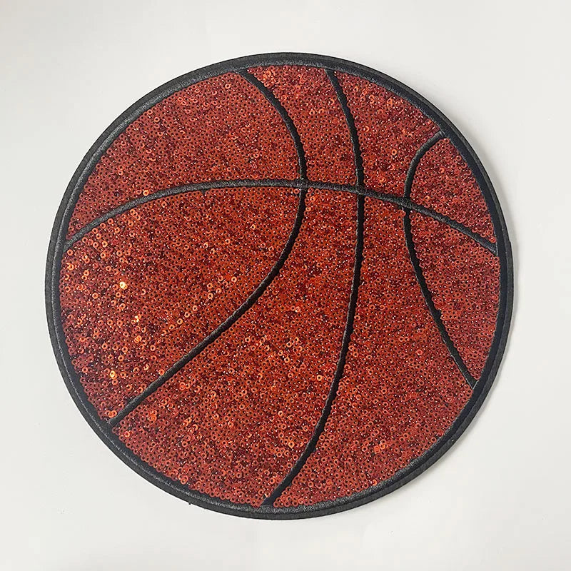 Wholesale Large Chenille Baseball Patch Iron on Custom Sport Sequin Basketball Football Patch for Hoodies Clothing Decoration