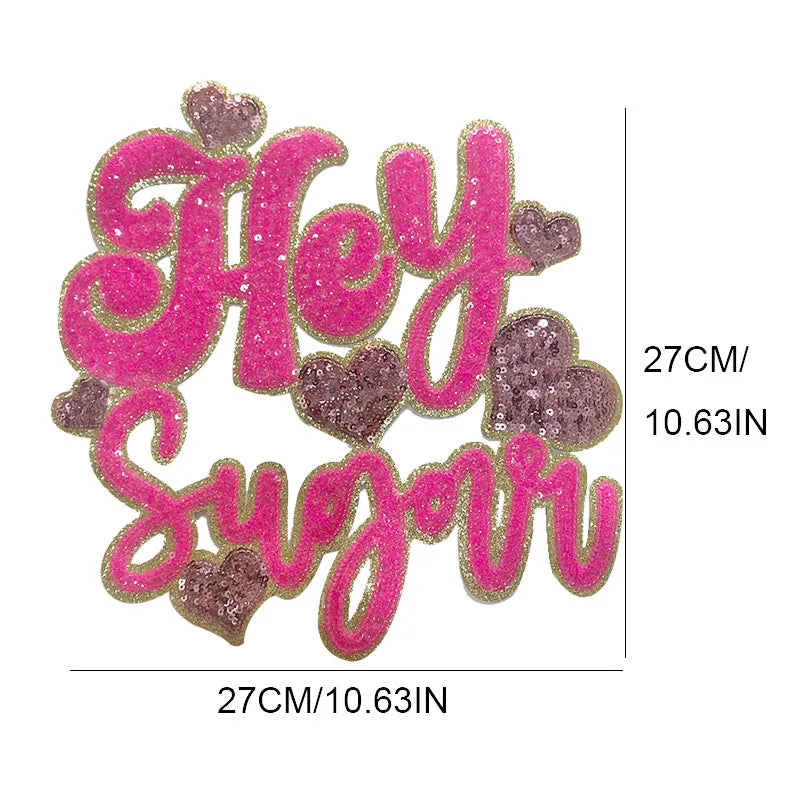 Hey Sugar Heart Sequin Patch