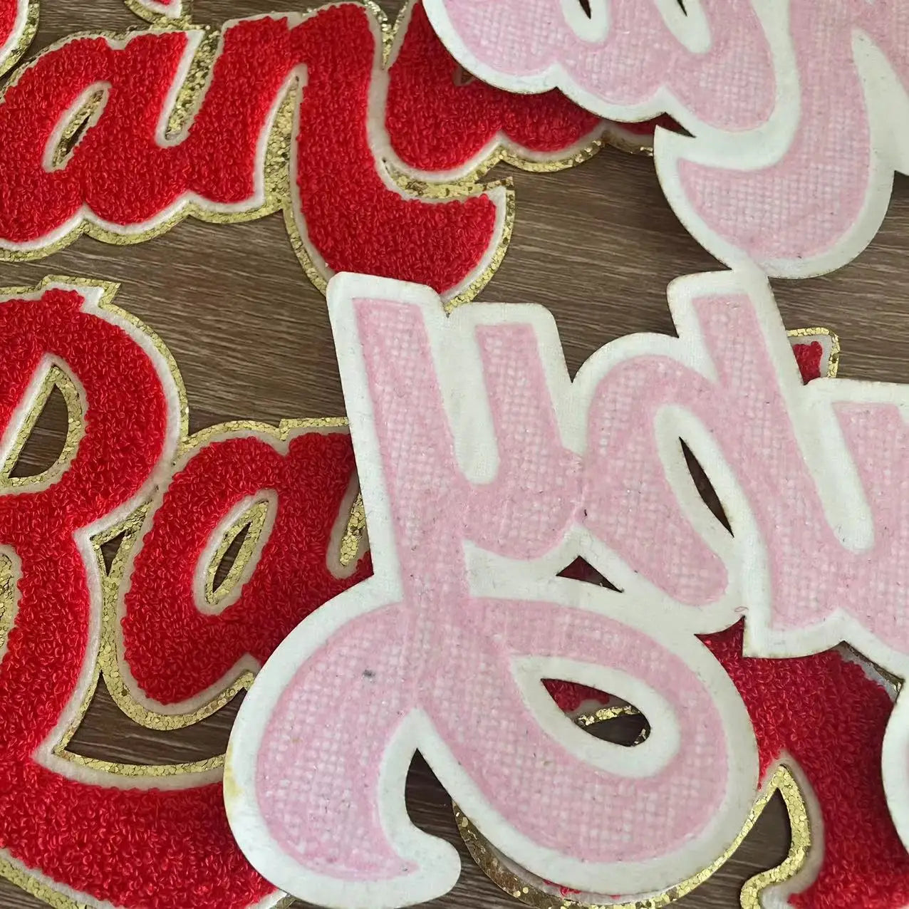 Wholesale 28cm Santa Baby Chenille Patch Big Letter Handmade PVC Iron Sew Christmas Patches for Clothing Appliqued Towel Design