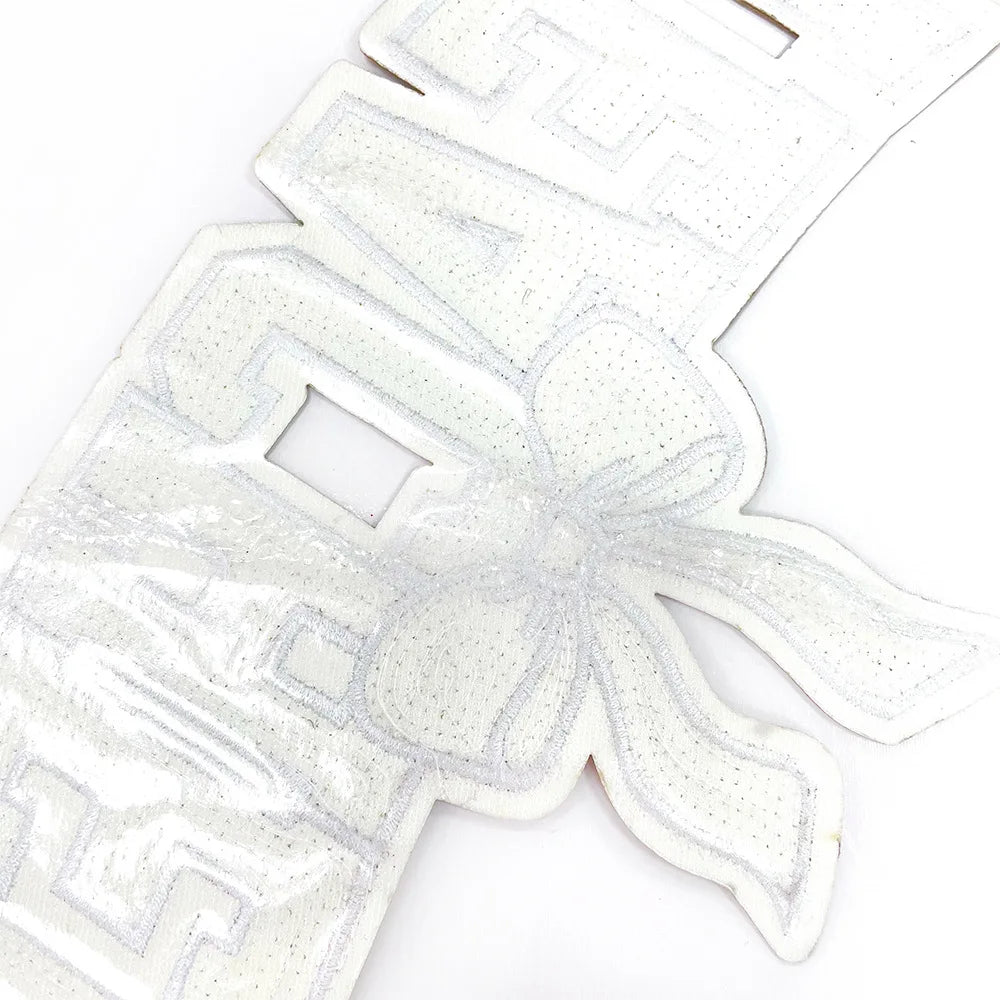 11IN Iron on Sequin Patch Back to School Heat Press Hot Melt Teacher Bow Large Patch for DIY Gift Sweatshirt Backpack Totebag