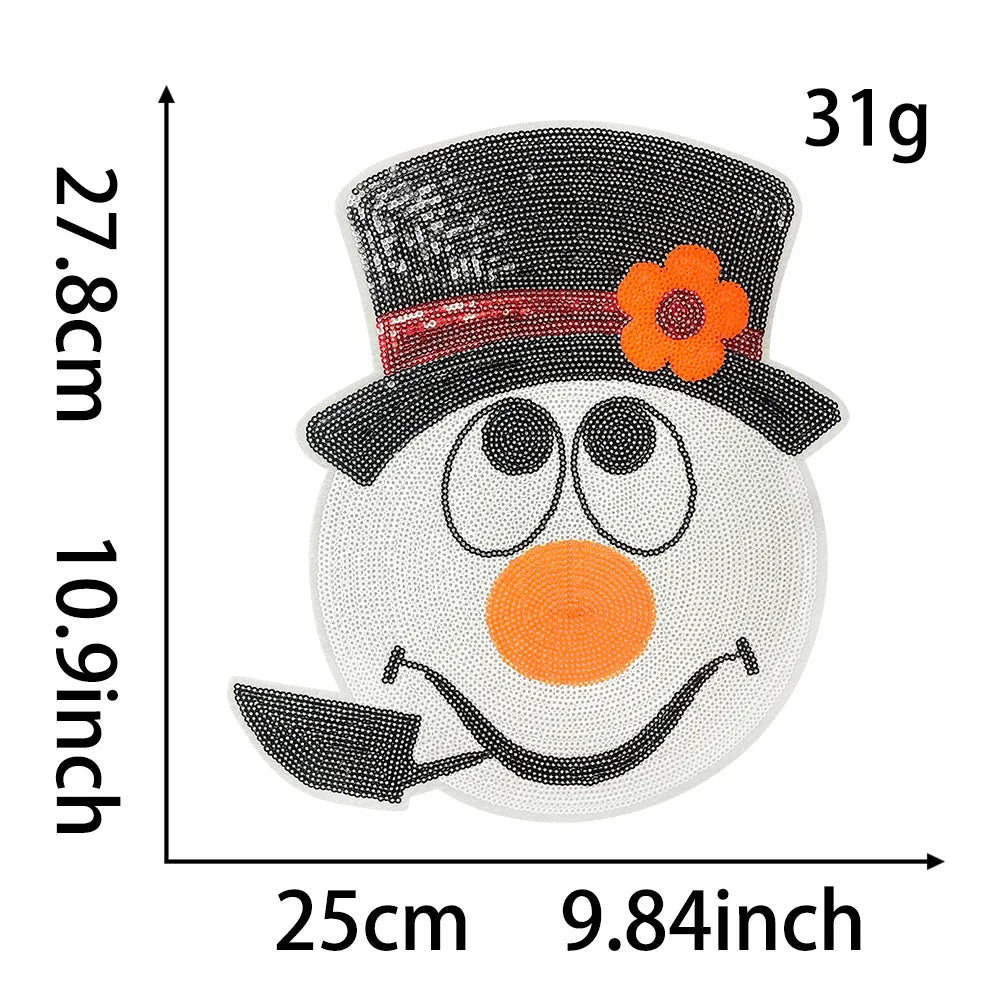 Wholesale Holly Jolly Bow Elk Tree Holiday Chenille Patches Heat Press Custom Sequin Christmas Iron on Patches for Women Man