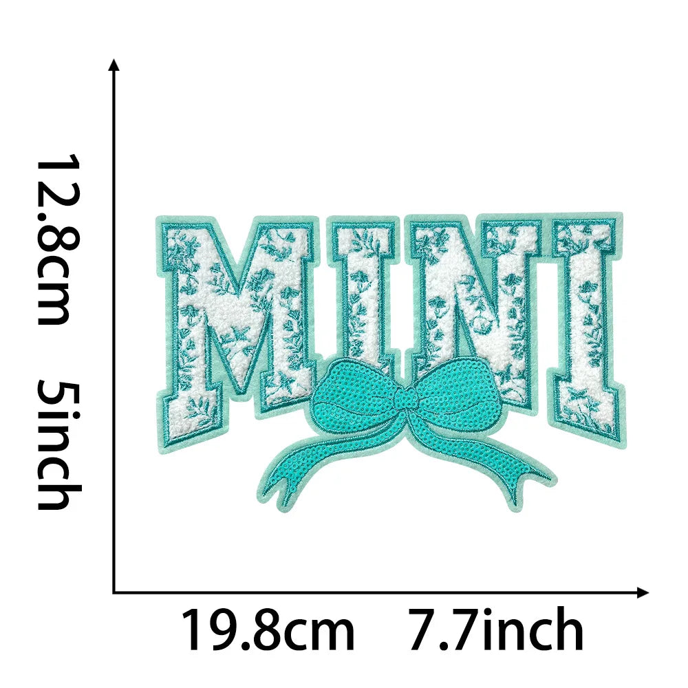 7.7IN Embroidery Floral MINI Patch Iron on Chenille Mama