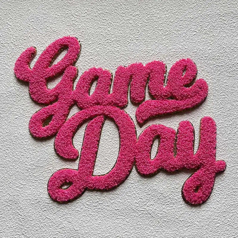 Wholesale Chenille Letter Patches Iron on Sequin Football Colorful 9.84IN Red Game Day Chenille Patches for Women Man Hoodies