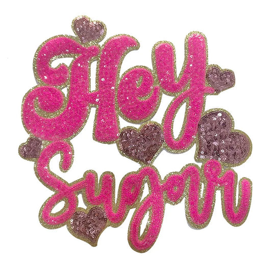 Hey Sugar Heart Sequin Patch