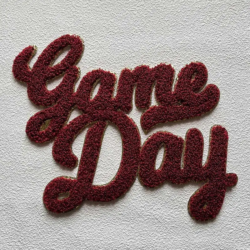 Wholesale Chenille Letter Patches Iron on Sequin Football Colorful 9.84IN Red Game Day Chenille Patches for Women Man Hoodies