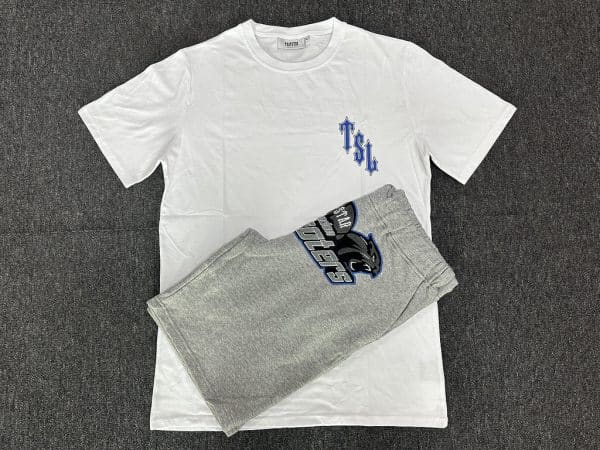 630-Trapstar t shirt and short white