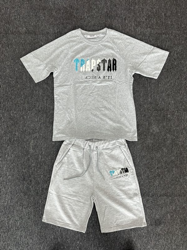 604-Trapstar t shirt and short Gray